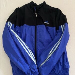 Adidas Men's Black and Blue Windbreaker